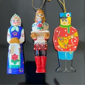 (3) Handmade Russian Ornaments
